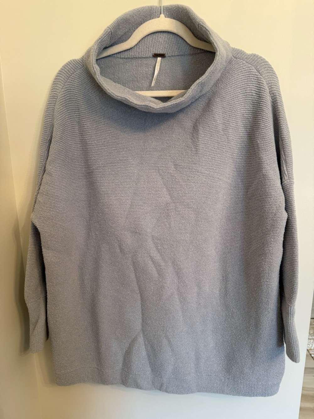 Free People Light Blue Cowl Neck Sweater